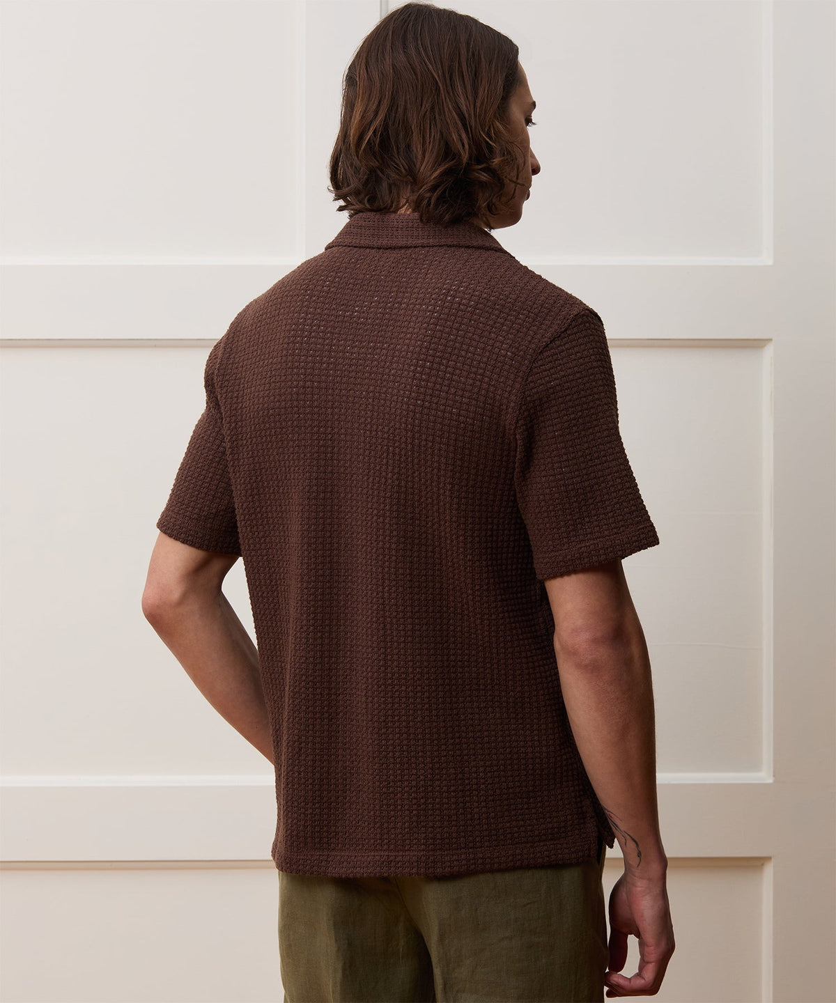 Todd Snyder Relaxed Textured Cabana Polo - Cigar