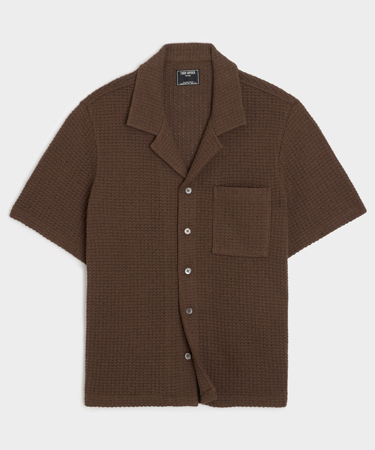 Todd Snyder Relaxed Textured Cabana Polo - Cigar