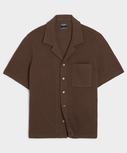 Todd Snyder Relaxed Textured Cabana Polo - Cigar