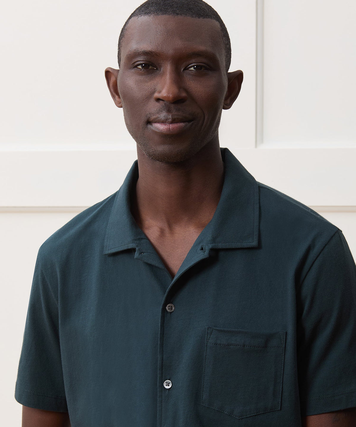 Todd Snyder Made in L.A. Jersey Full-Placket Polo - Poseidon