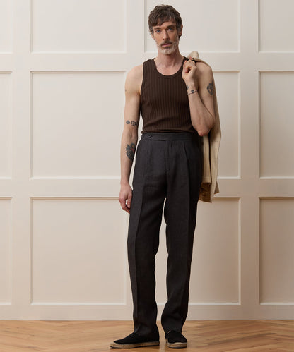 Todd Snyder Ribbed Tank Top - Peppercorn