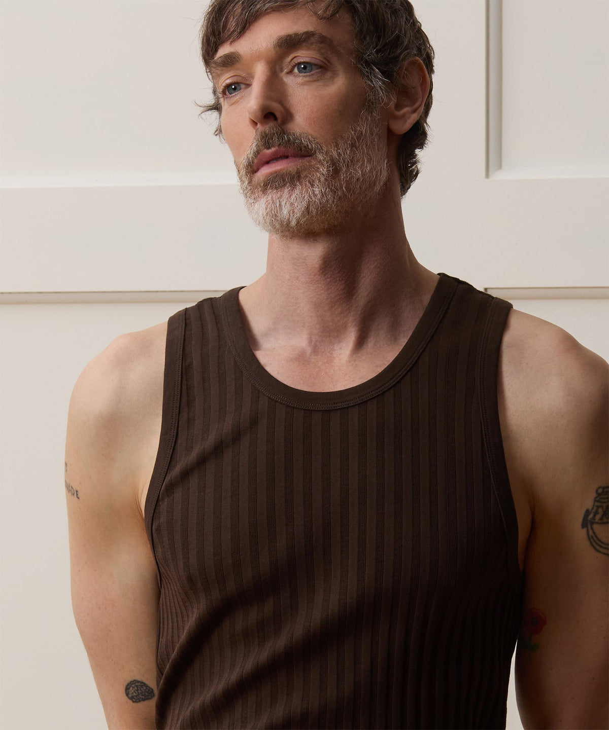 Todd Snyder Ribbed Tank Top - Peppercorn