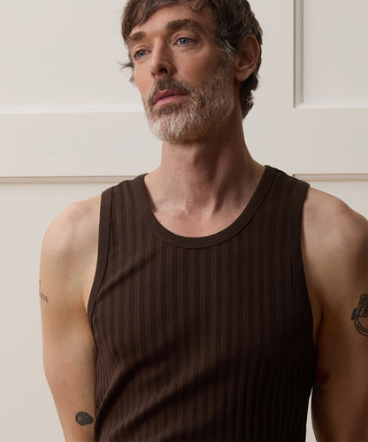 Todd Snyder Ribbed Tank Top - Peppercorn