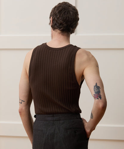 Todd Snyder Ribbed Tank Top - Peppercorn
