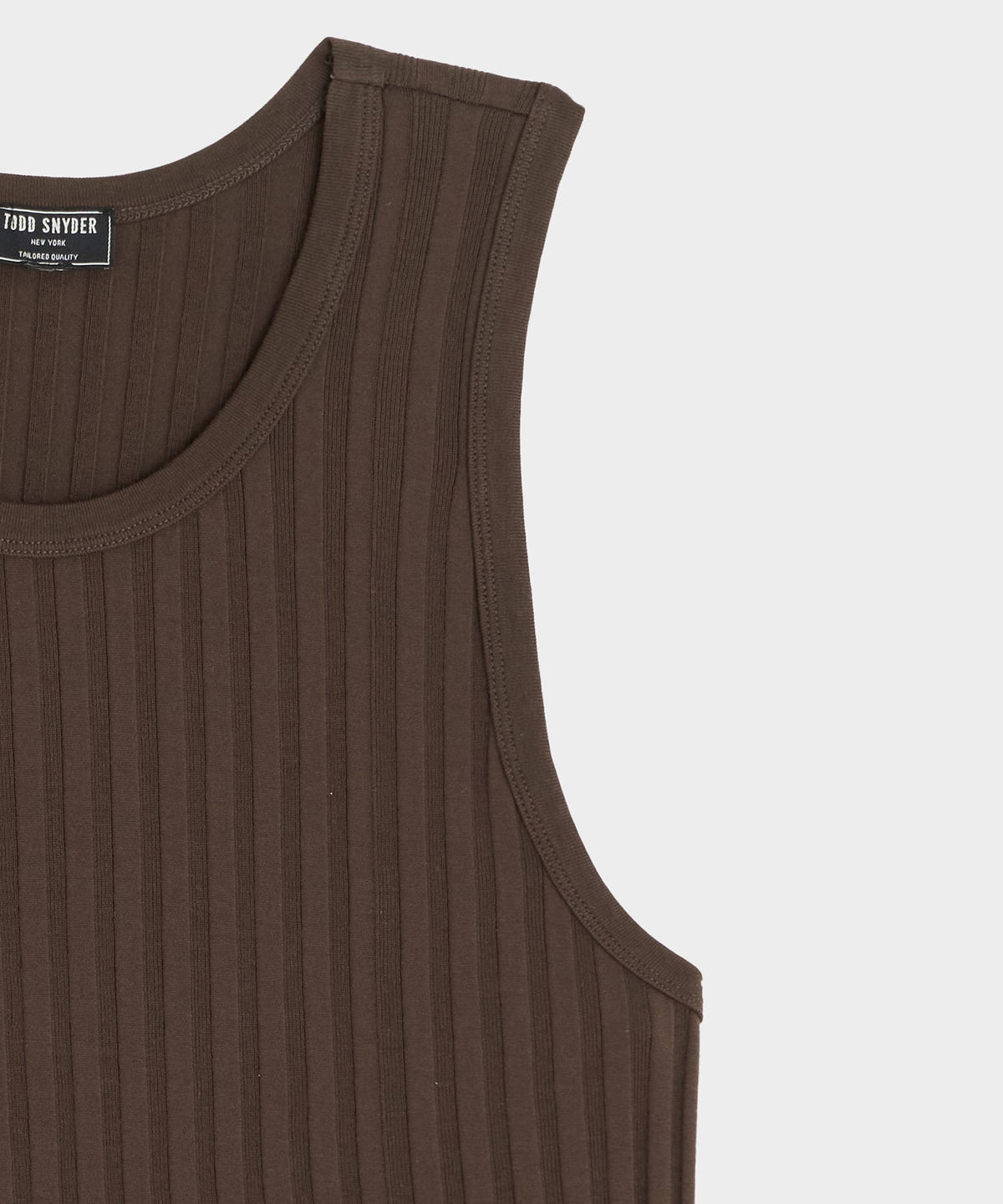 Todd Snyder Ribbed Tank Top - Peppercorn