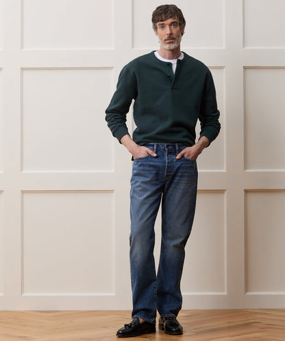 Todd Snyder Champion Henley Sweatshirt - Poseidon