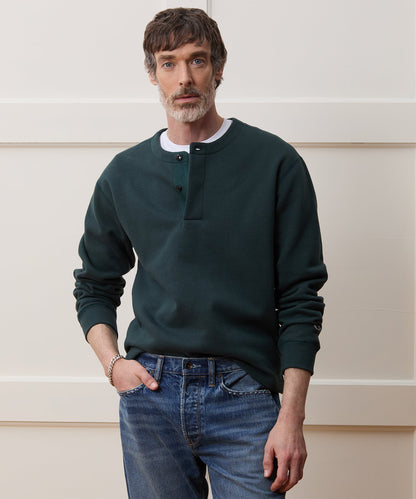 Todd Snyder Champion Henley Sweatshirt - Poseidon