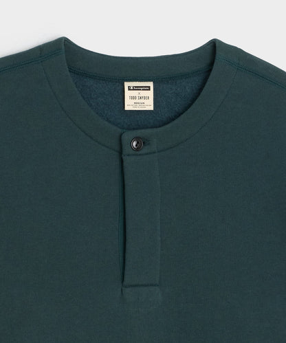 Todd Snyder Champion Henley Sweatshirt - Poseidon