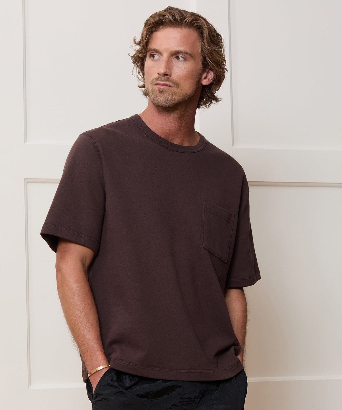 Todd Snyder Lightweight Terry Cloth Short-Sleeve Sweatshirt - English Brown