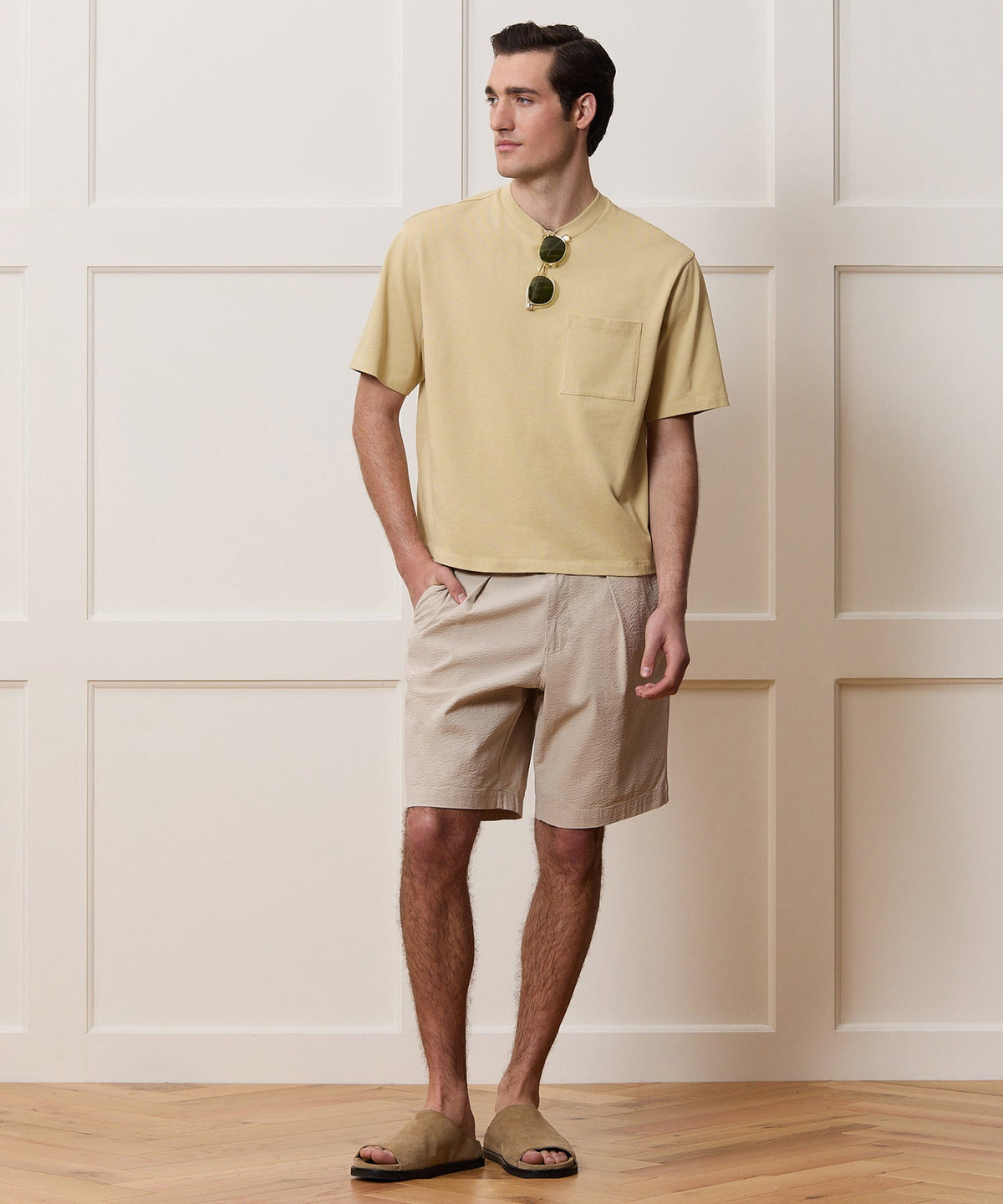 Todd Snyder Boxy Jersey Tee - Pebble Beige