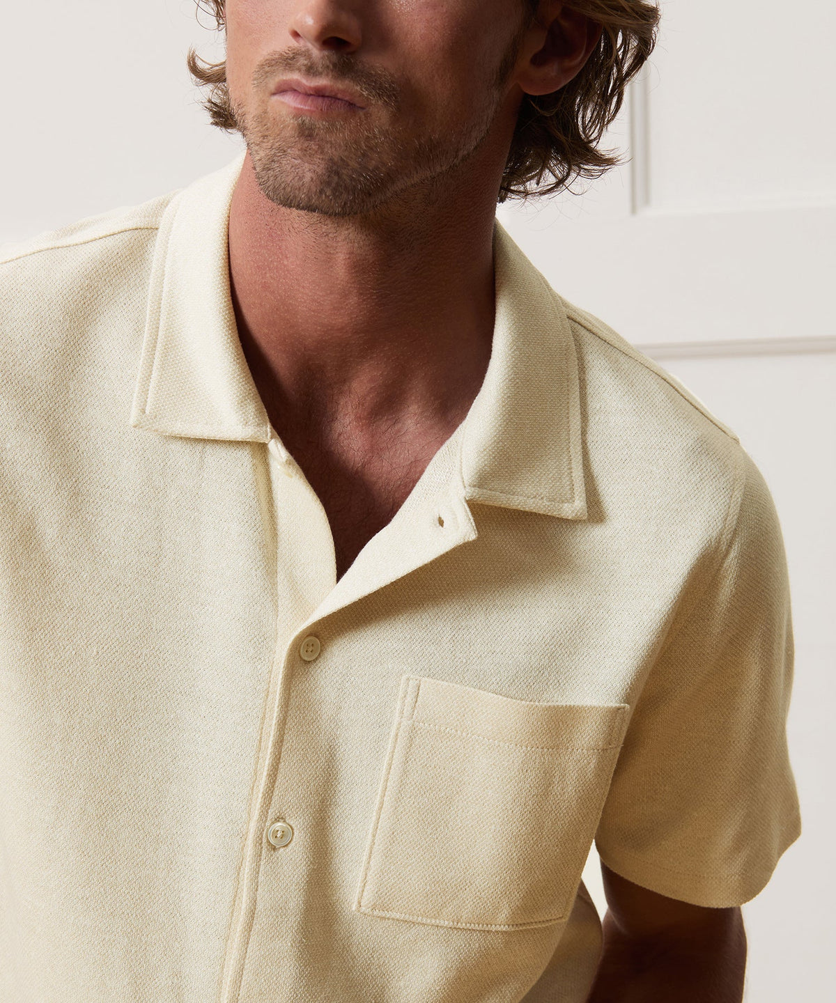 Todd Snyder Linen-Cotton Polo - Eggshell