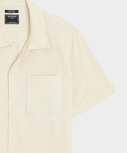 Todd Snyder Linen-Cotton Polo - Eggshell