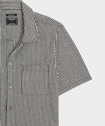 Todd Snyder Linen-Cotton Polo - Black