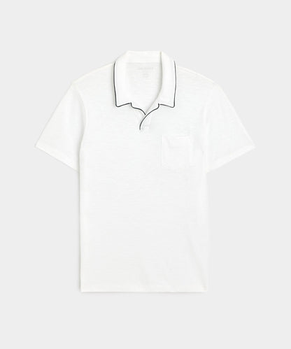 Todd Snyder Made in L.A. Tipped Montauk Polo - White