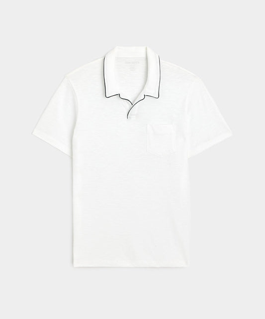 Todd Snyder Made in L.A. Tipped Montauk Polo - White