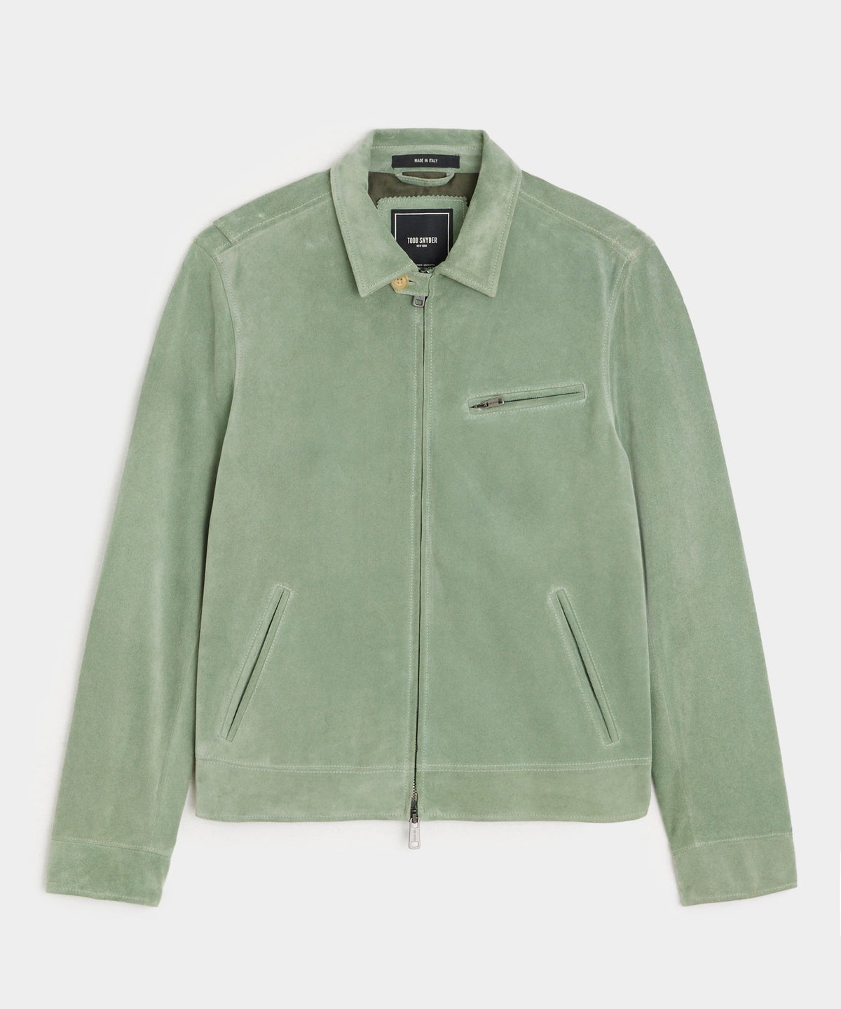 Todd Snyder Italian Suede Dean Jacket - Soft Sage