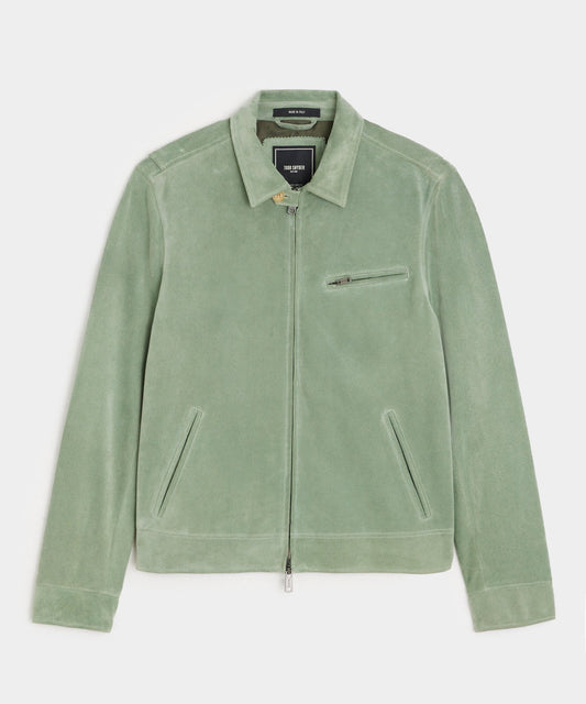 Todd Snyder Italian Suede Dean Jacket - Soft Sage