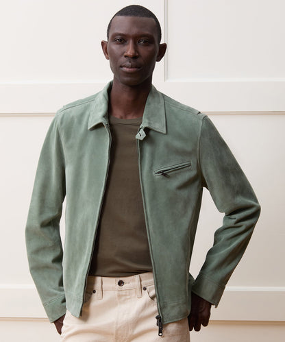 Todd Snyder Italian Suede Dean Jacket - Soft Sage