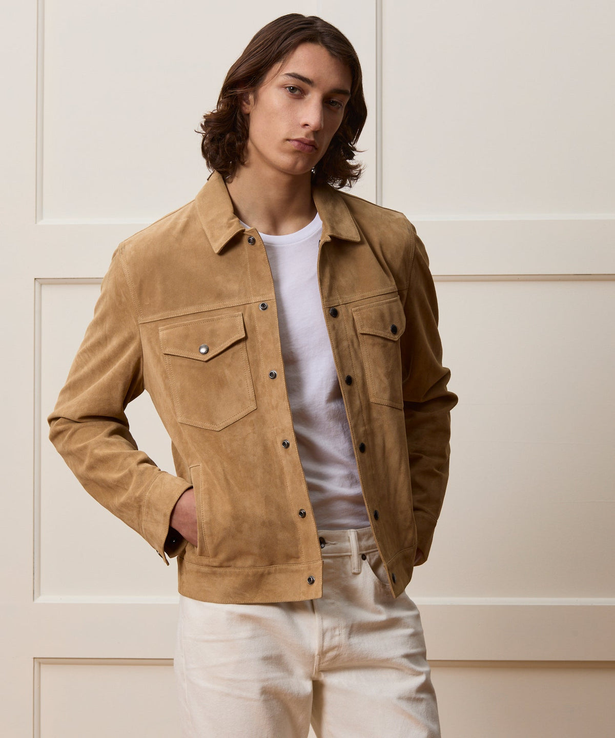 Todd Snyder Italian Suede Dylan Jacket - Cappuccino