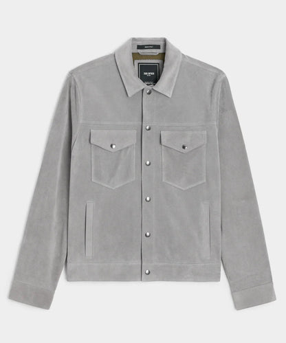 Todd Snyder Italian Suede Dylan Jacket - Light Grey