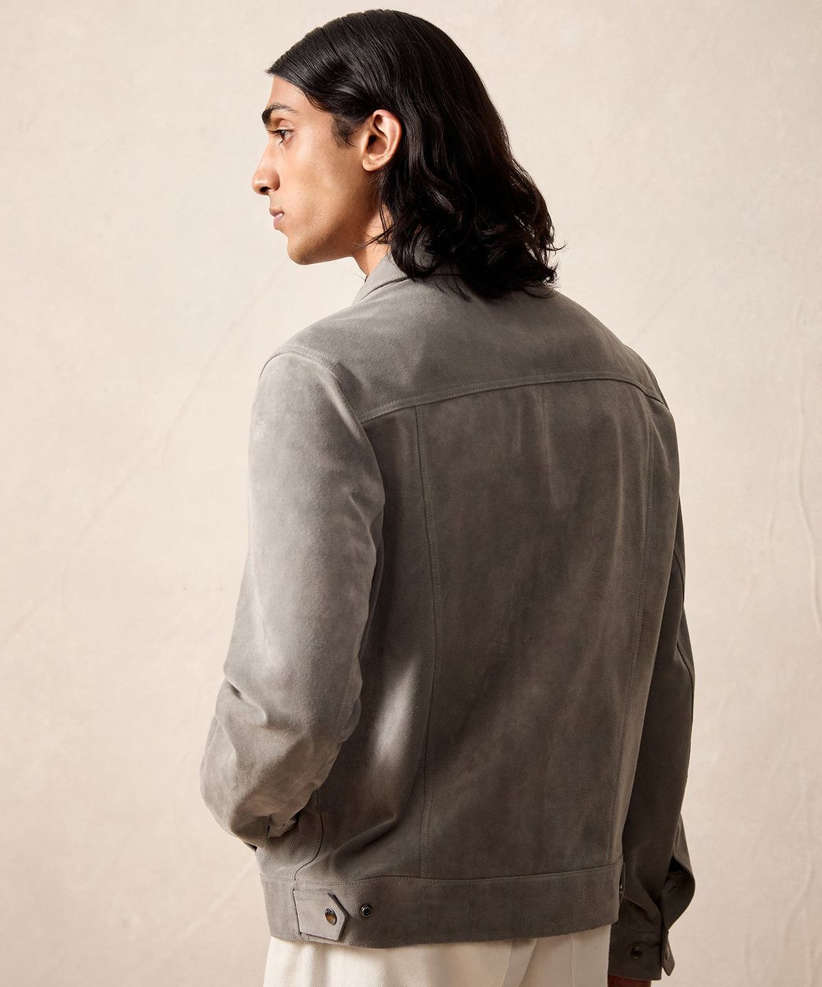 Todd Snyder Italian Suede Dylan Jacket - Light Grey