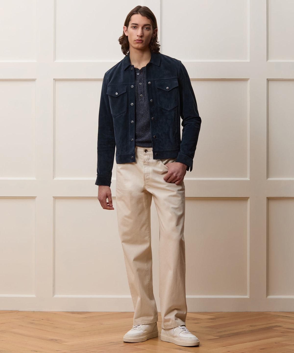 Todd Snyder Italian Suede Dylan Jacket - Navy