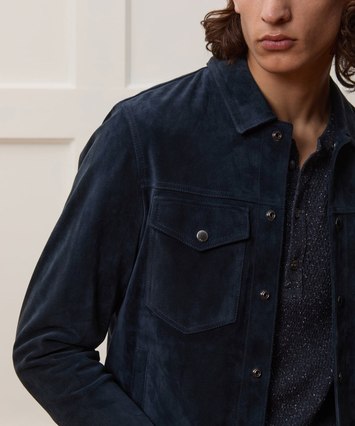 Todd Snyder Italian Suede Dylan Jacket - Navy