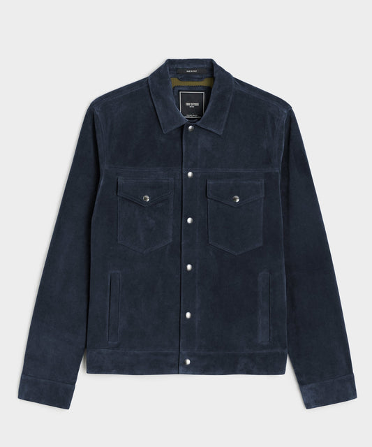Todd Snyder Italian Suede Dylan Jacket - Navy