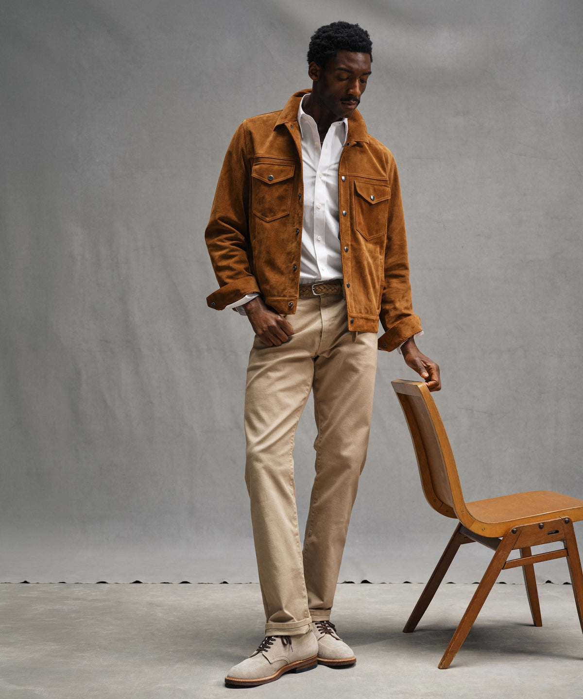 Todd Snyder Italian Suede Dylan Jacket - Burnt Caramel
