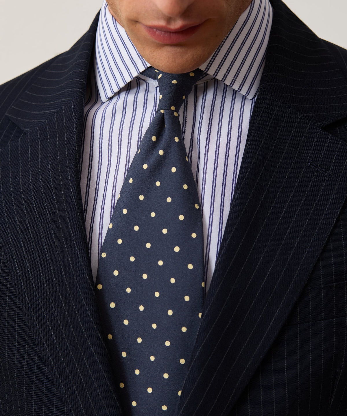 Todd Snyder Italian Cotton-Linen Pinstripe Sutton Jacket - Navy