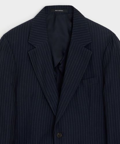 Todd Snyder Italian Cotton-Linen Pinstripe Sutton Jacket - Navy
