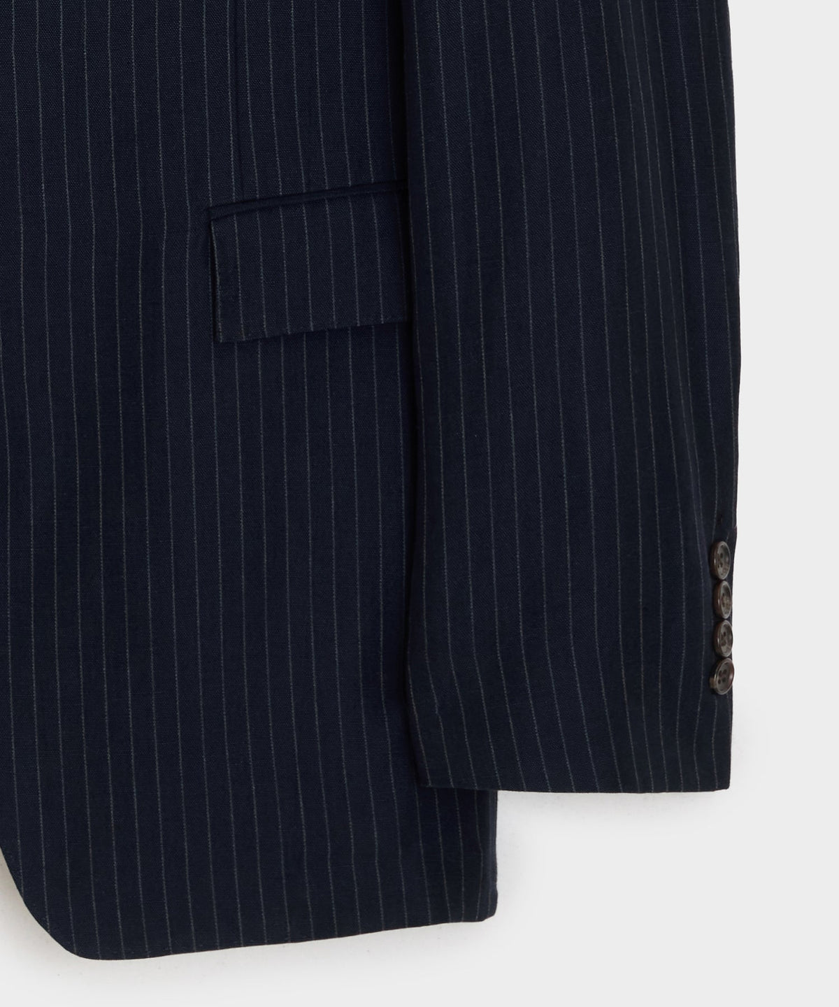 Todd Snyder Italian Cotton-Linen Pinstripe Sutton Jacket - Navy