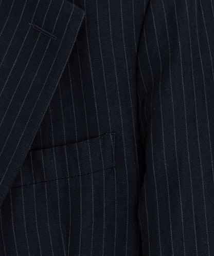 Todd Snyder Italian Cotton-Linen Pinstripe Sutton Jacket - Navy