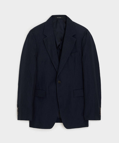 Todd Snyder Italian Cotton-Linen Pinstripe Sutton Jacket - Navy