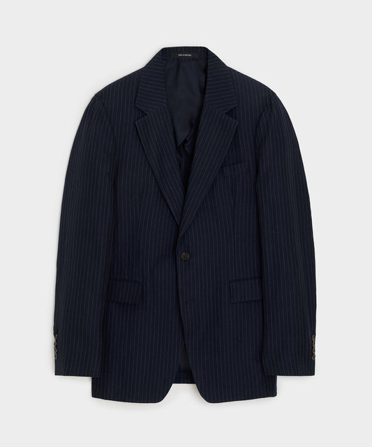 Todd Snyder Italian Cotton-Linen Pinstripe Sutton Jacket - Navy