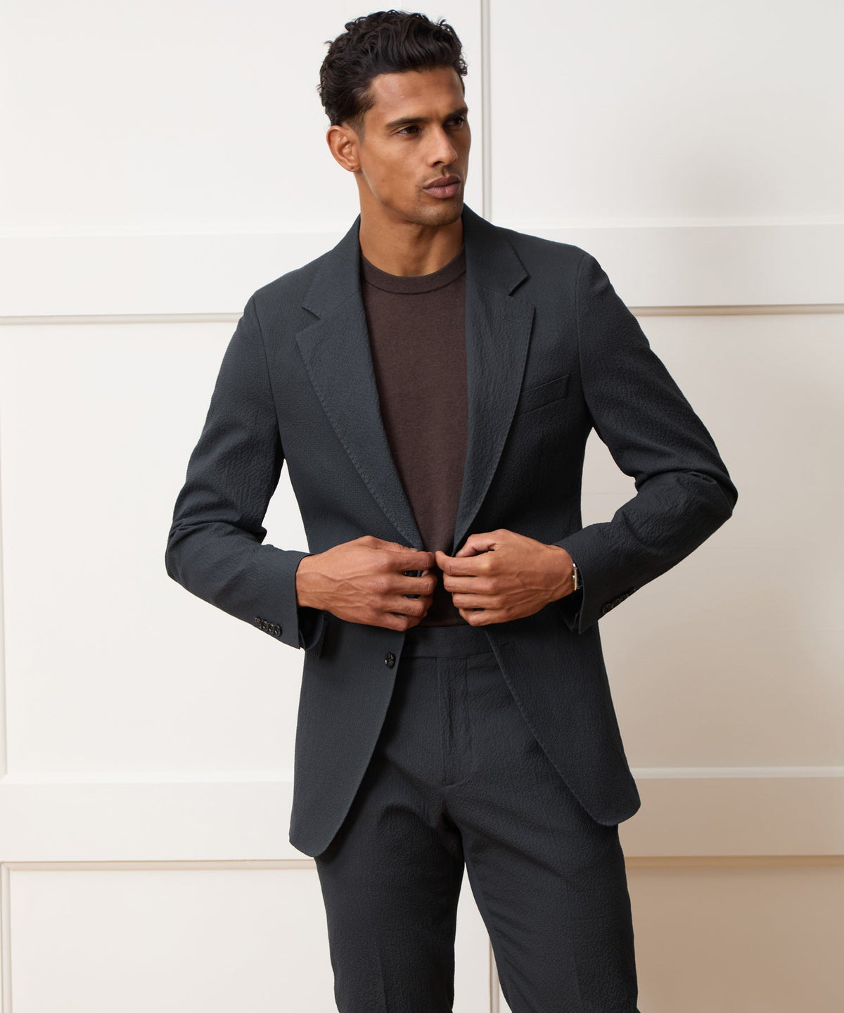 Todd Snyder Italian Seersucker Sutton Jacket - Obsidian