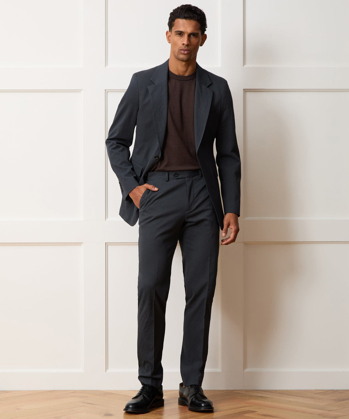 Todd Snyder Italian Seersucker Sutton Trouser - Obsidian
