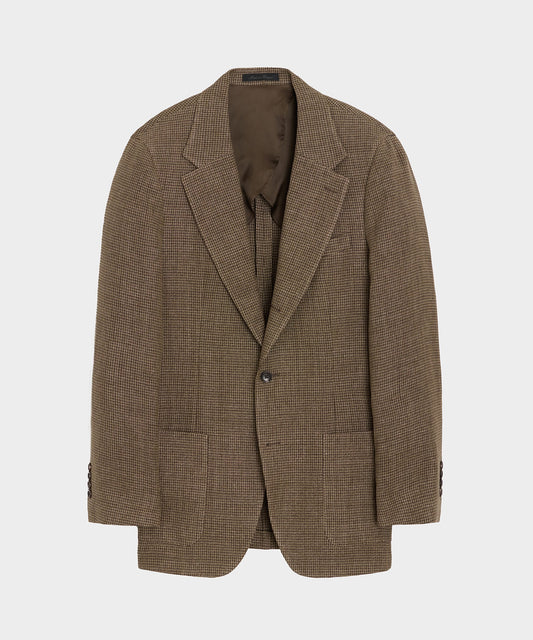 Todd Snyder Italian Linen Houndstooth Madison Jacket - Tan