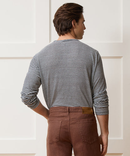 Todd Snyder Linen Jersey Tee - Captain Navy