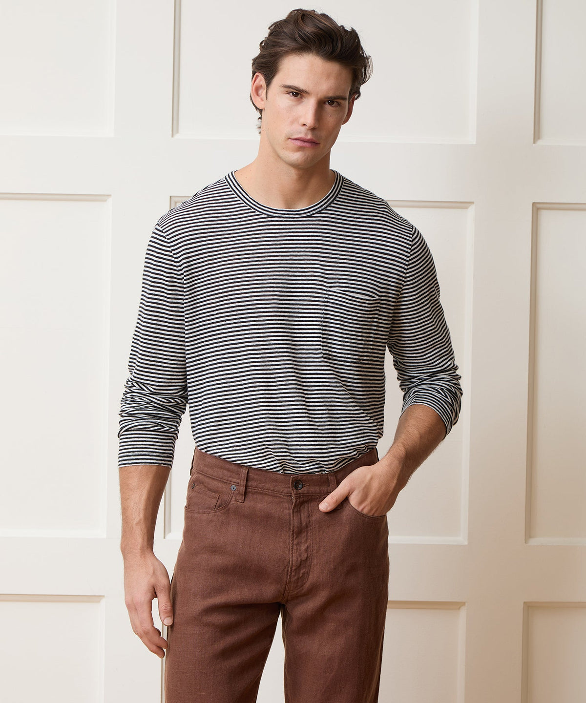 Todd Snyder Linen Jersey Tee - Captain Navy