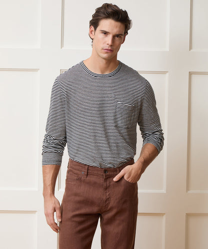 Todd Snyder Linen Jersey Tee - Captain Navy