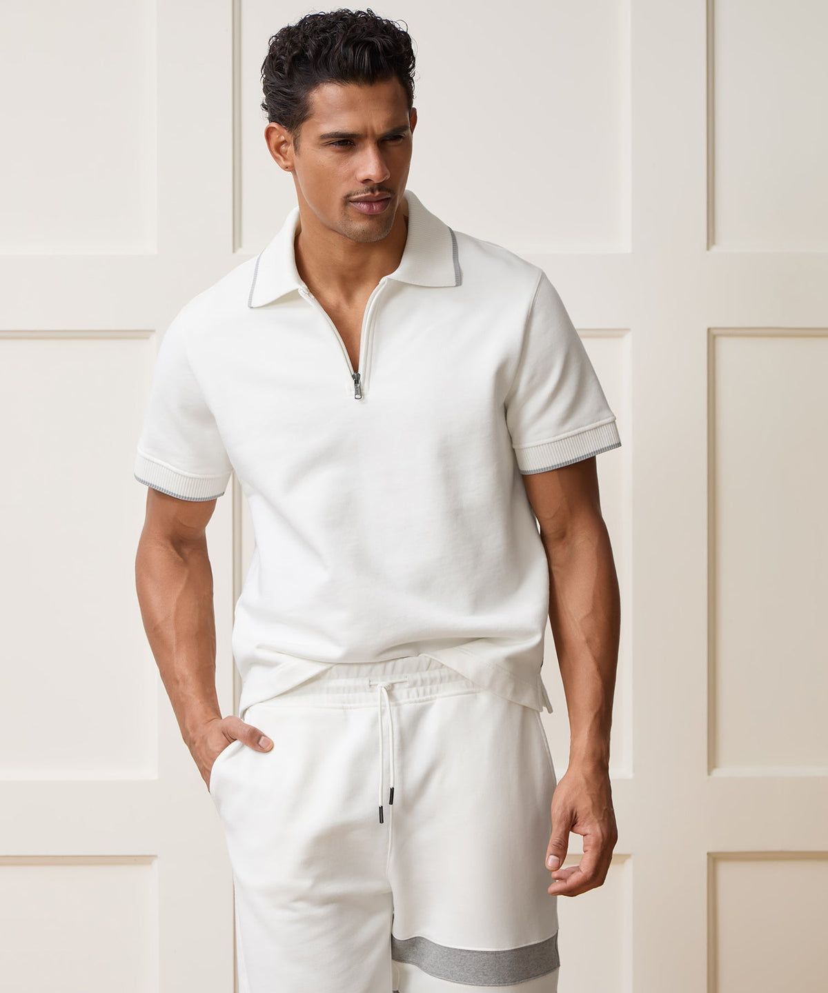 Todd Snyder Foundation Quarter-Zip Polo - Bisque