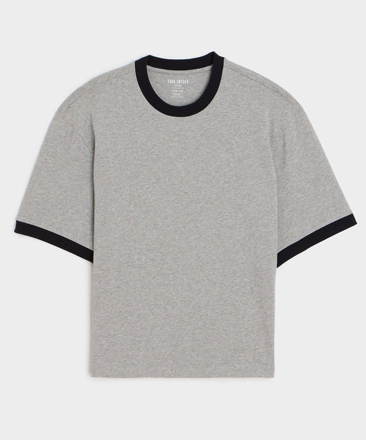 Todd Snyder Boxy Jersey Ringer Tee - Grey Heather