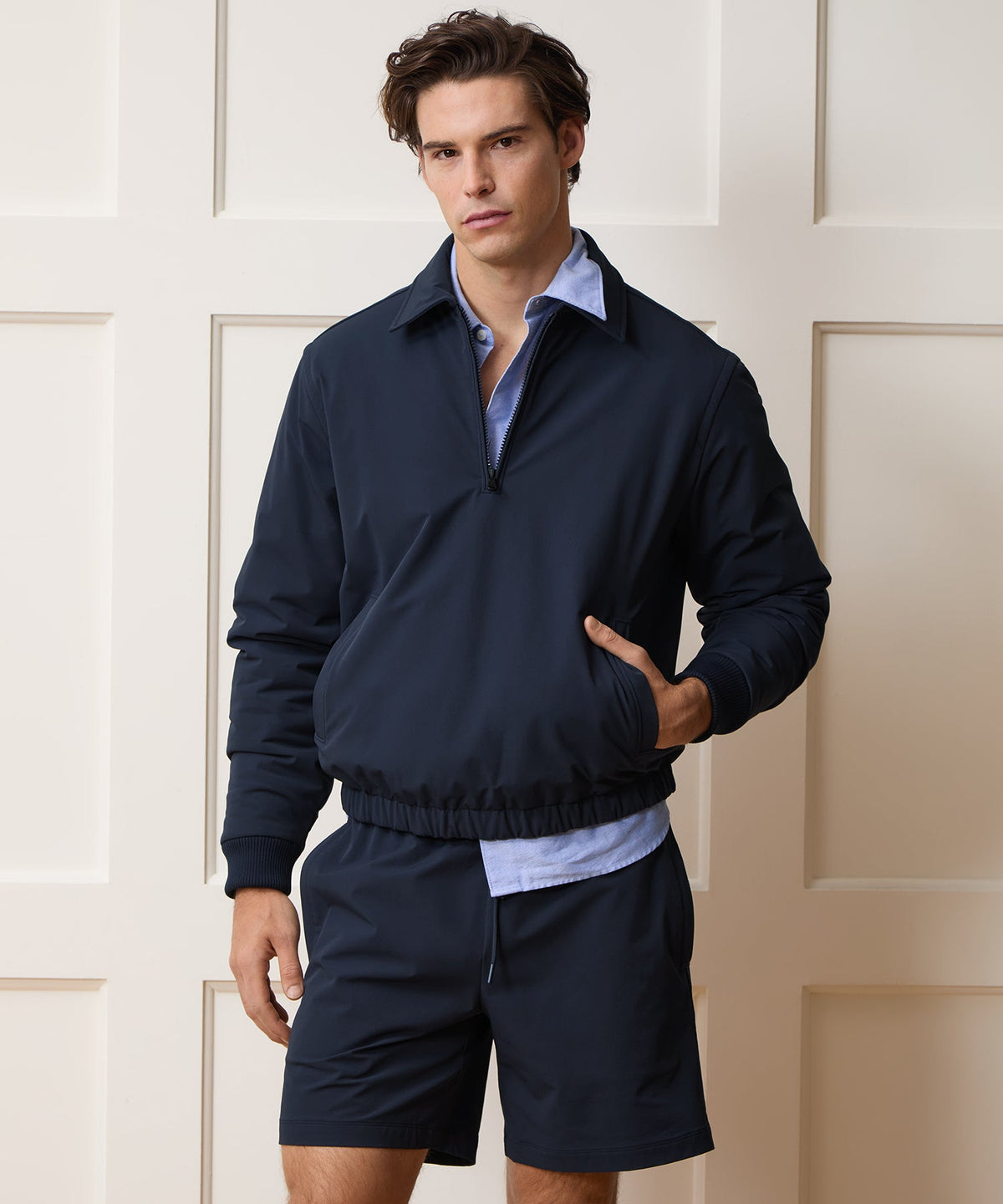 Todd Snyder Nylon Quarter-Zip Jacket - Navy