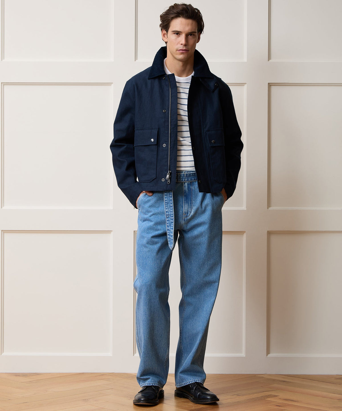 Todd Snyder Bonded Linen Stable Jacket - Navy