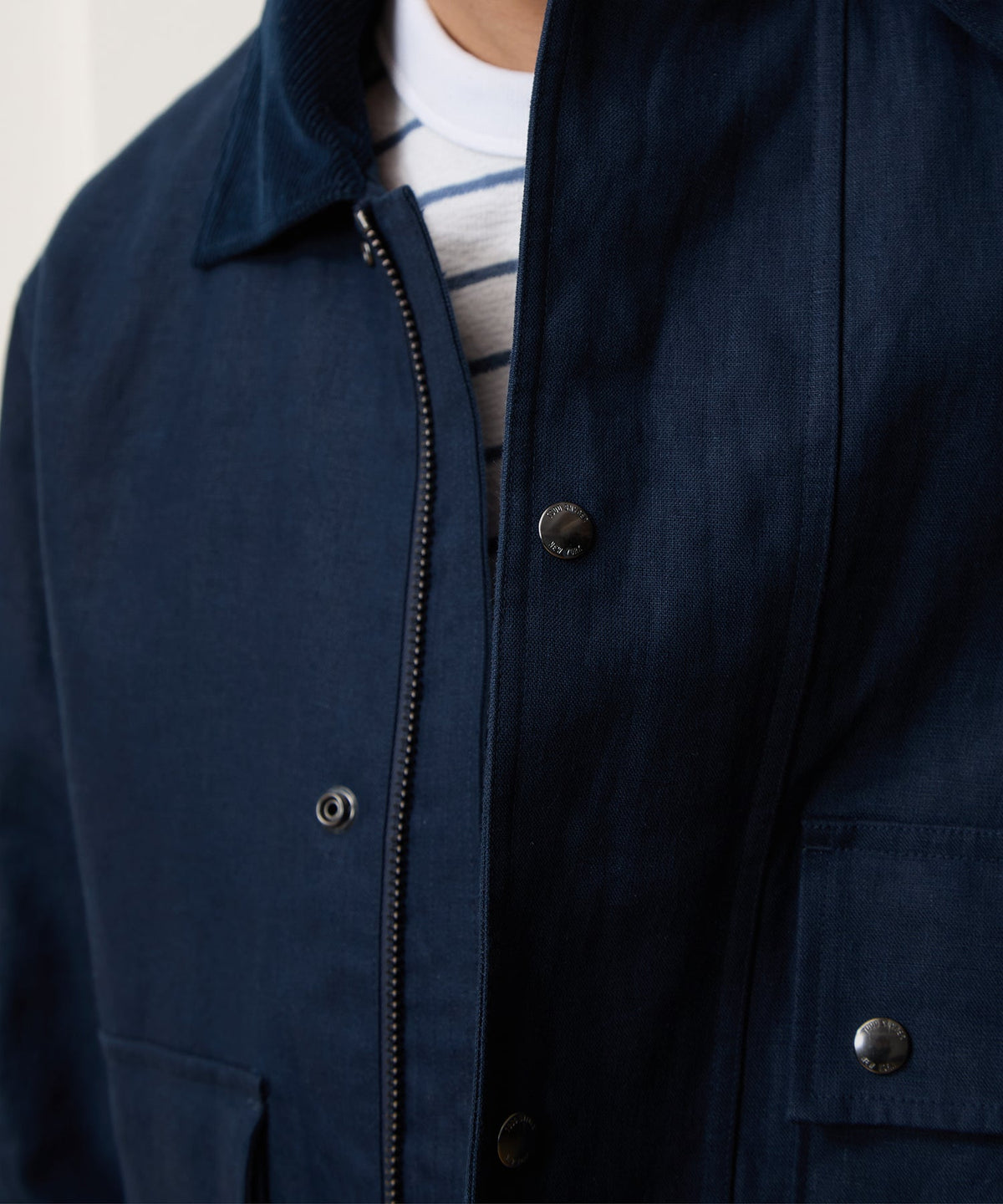 Todd Snyder Bonded Linen Stable Jacket - Navy