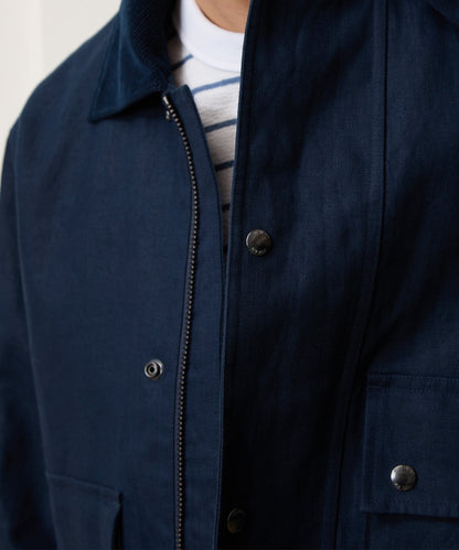 Todd Snyder Bonded Linen Stable Jacket - Navy