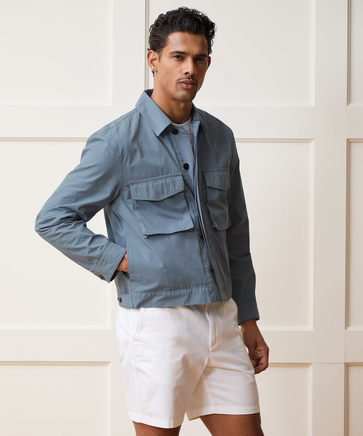 Todd Snyder Garment-Dyed Poplin Jacket - Blue