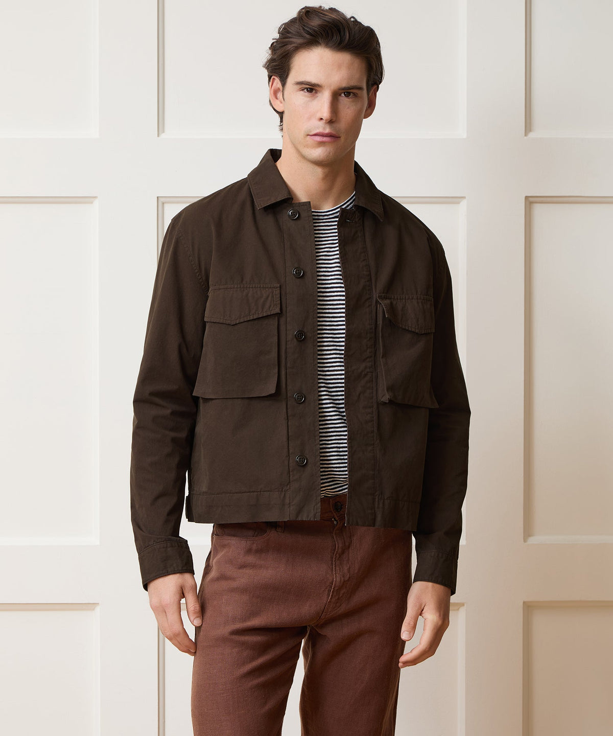 Todd Snyder Garment-Dyed Poplin Jacket - Dark Mocha