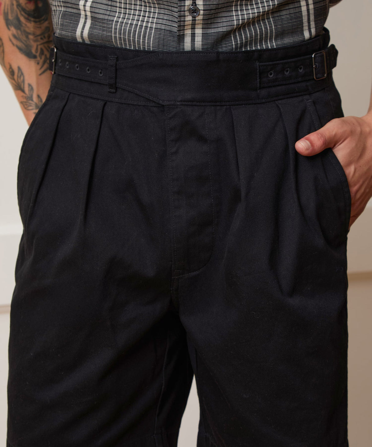 Todd Snyder 7" Cotton Gurkha Short - Black